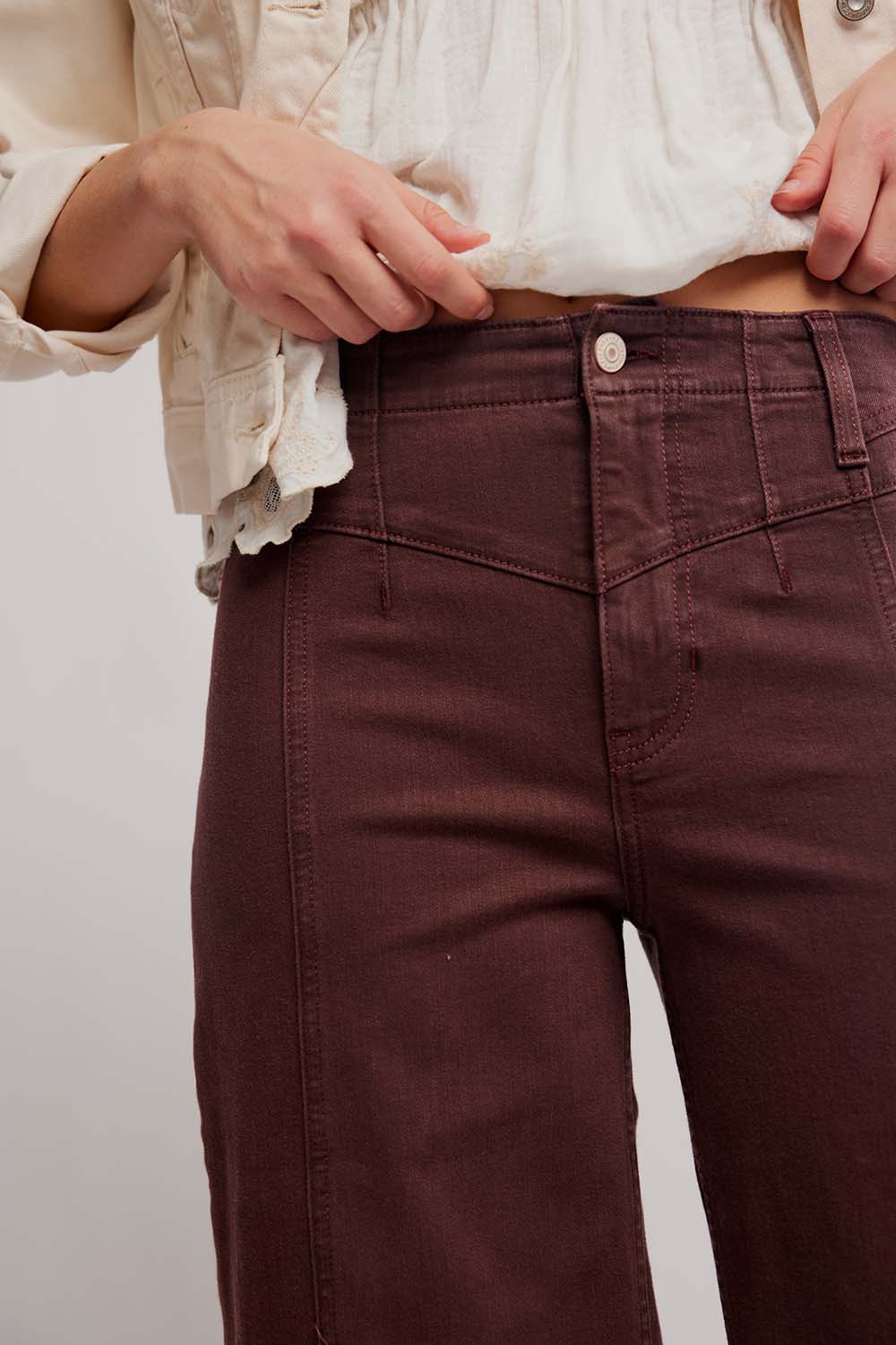 Free People - Libre Wide Leg - Rum Running - Detail