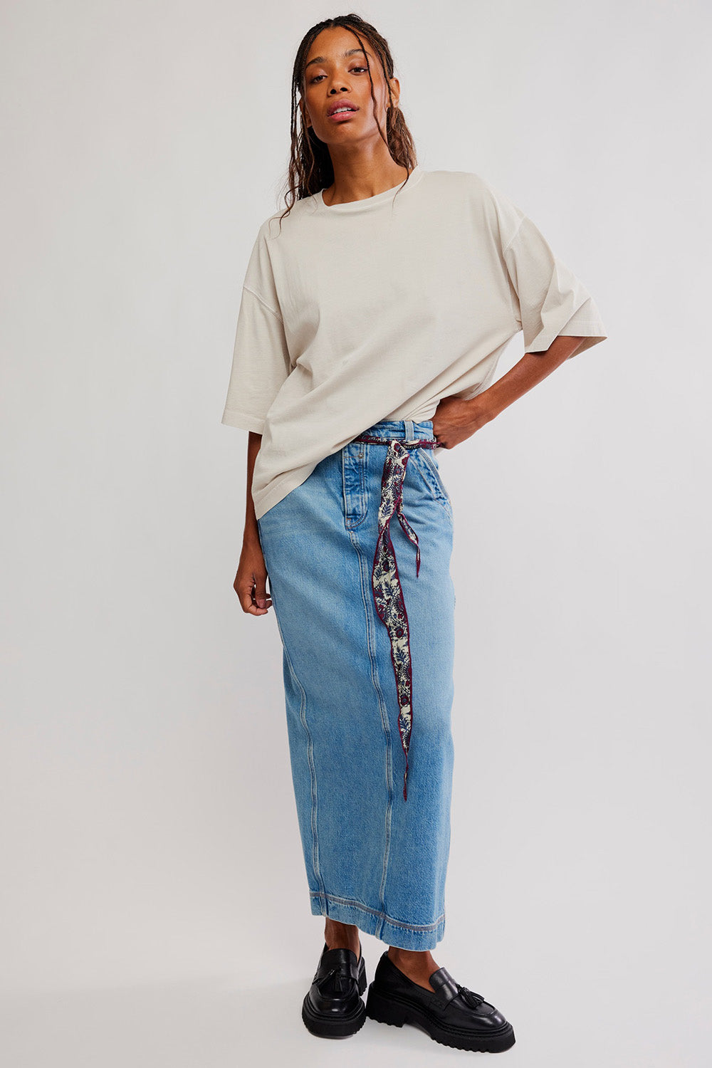 Free People - Perfect Oversized Tee - Morning Oat - Front