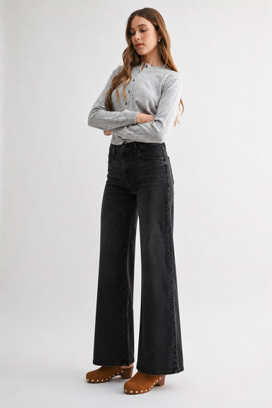 Letters to Juliet - Paola Wide Leg - Washed Black - Side