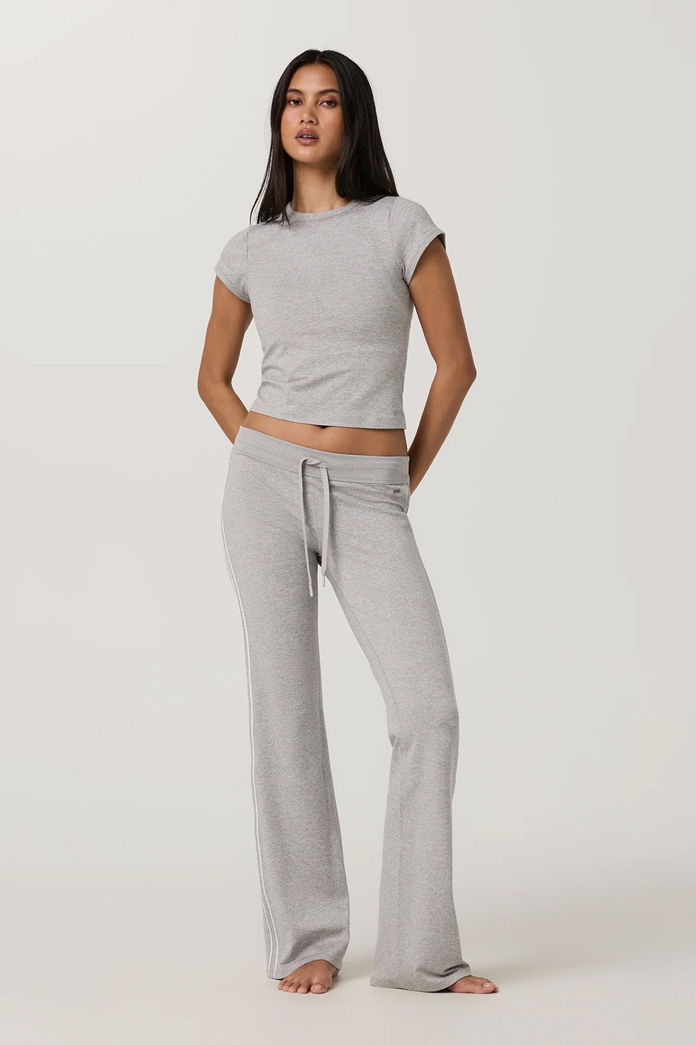 Vuori - Halo Baby Tee - Pale Grey Heather Tonal - Front Full Length