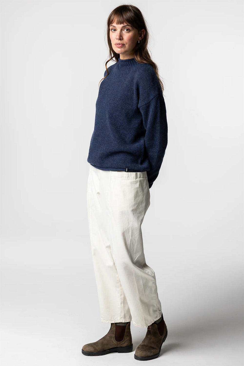 Finisterre - Taran Jumper - Deep Blue - Side