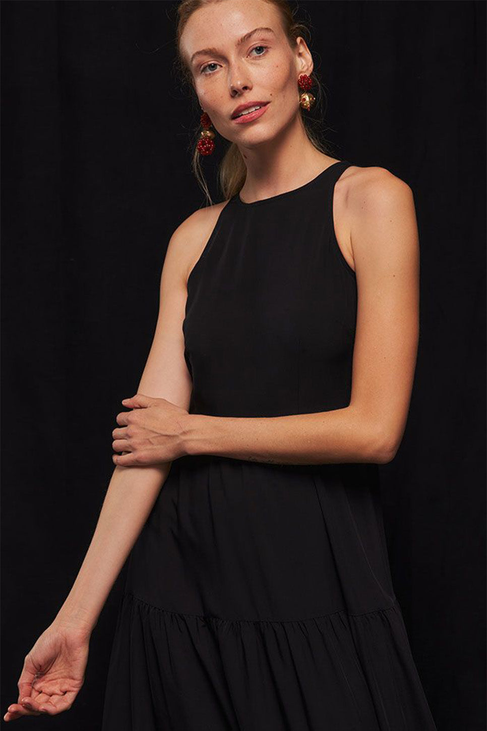 Richer Poorer - Tiered Maxi Dress - Black - Front Detail