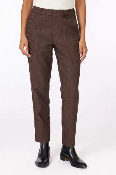 Scotch & Soda - Lowry Sequined Jacquard Pant - Coffee- Front