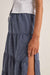 Rhythm - Lola Check Tiered Maxi Skirt - Navy - Detail