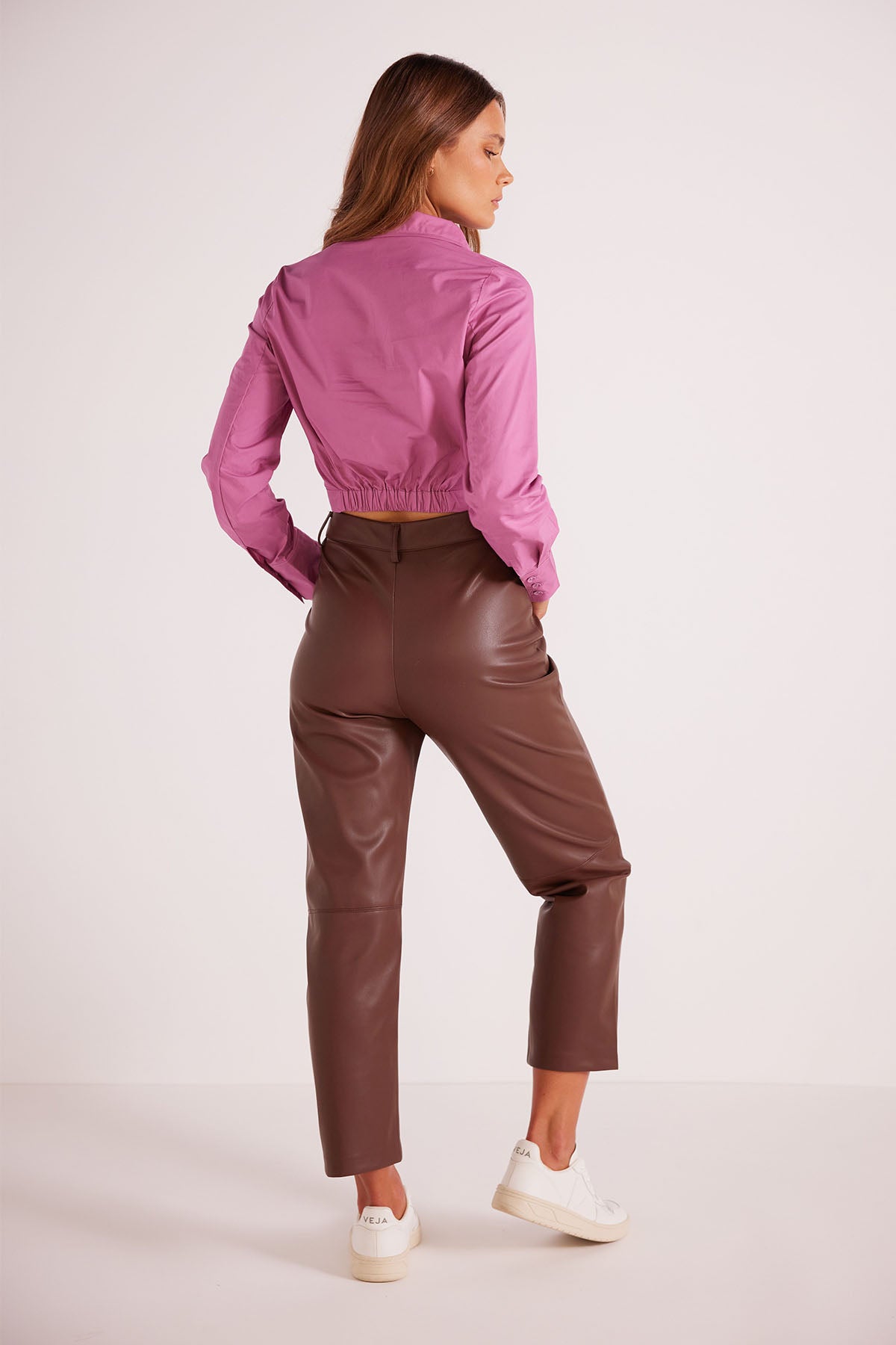 MinkPink - Lani PU Pants - Chocolate - Back