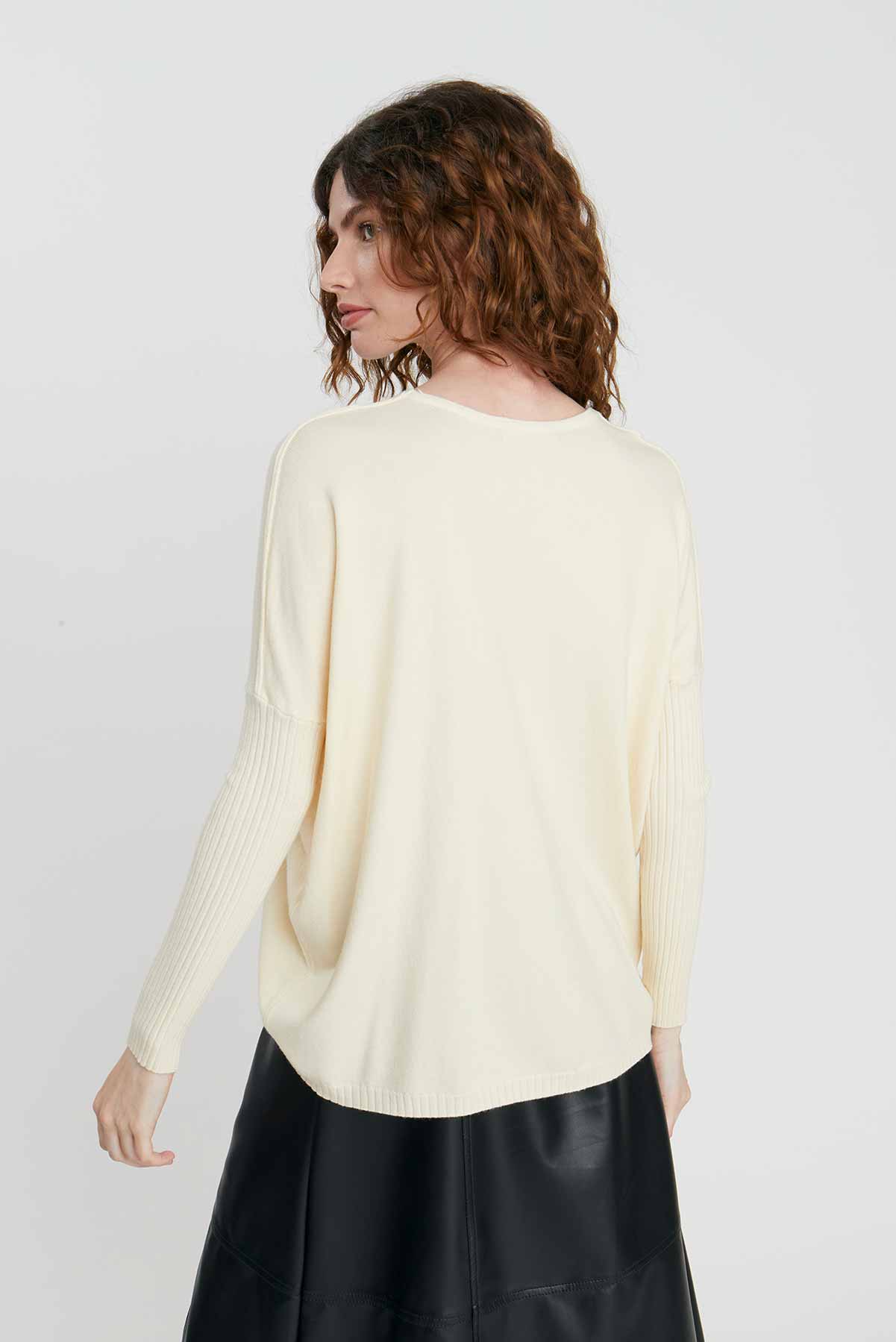Deluc - Velvet Sweater - Ivory - Back