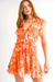 Reset by Jane - Peyton Mini Dress - Vivid Orange Floral - Front