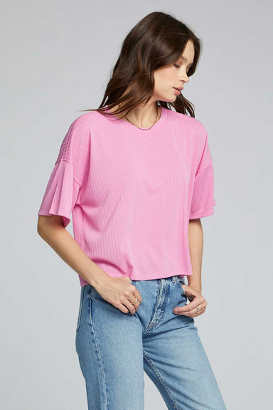 Saltwater Luxe - Crew Neck Tee - Party Pink - Side