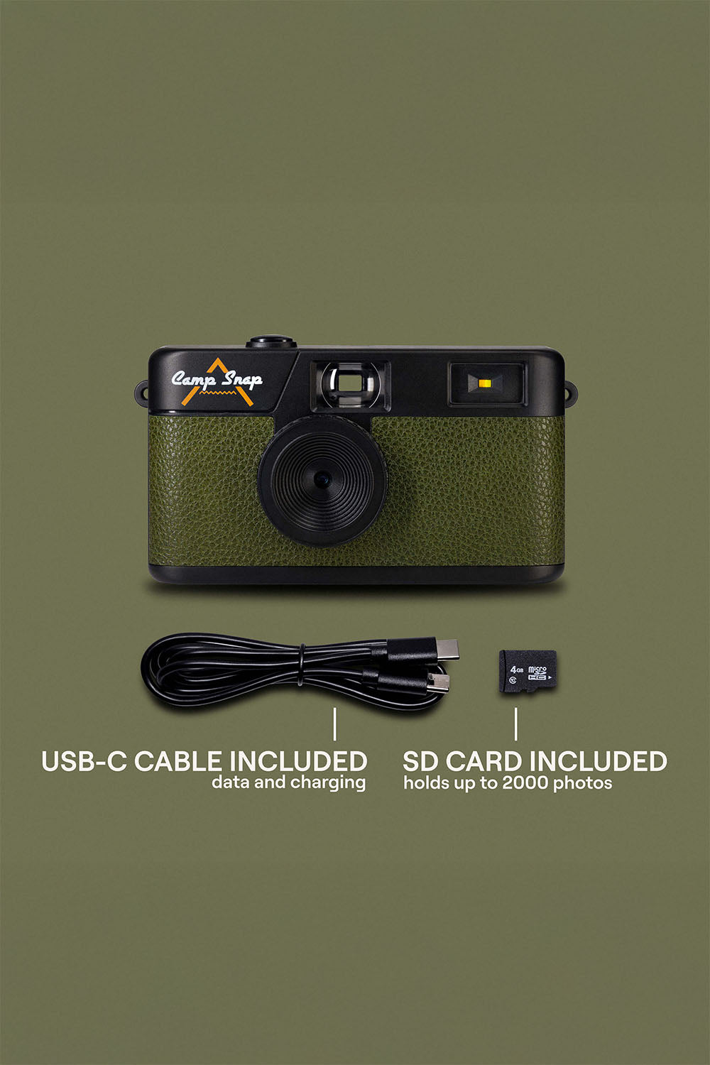 camp snap 101 camera green contents