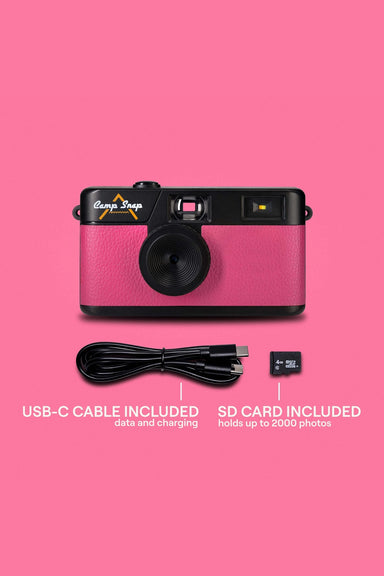 camp snap 101 camera pink contents