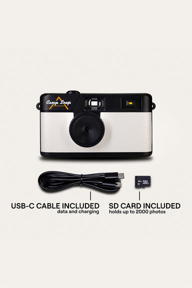 camp snap 101 camera white contents