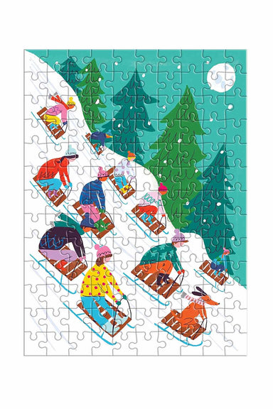 WINTER SLEDDING 130 PC PUZZLE ORNAMENT