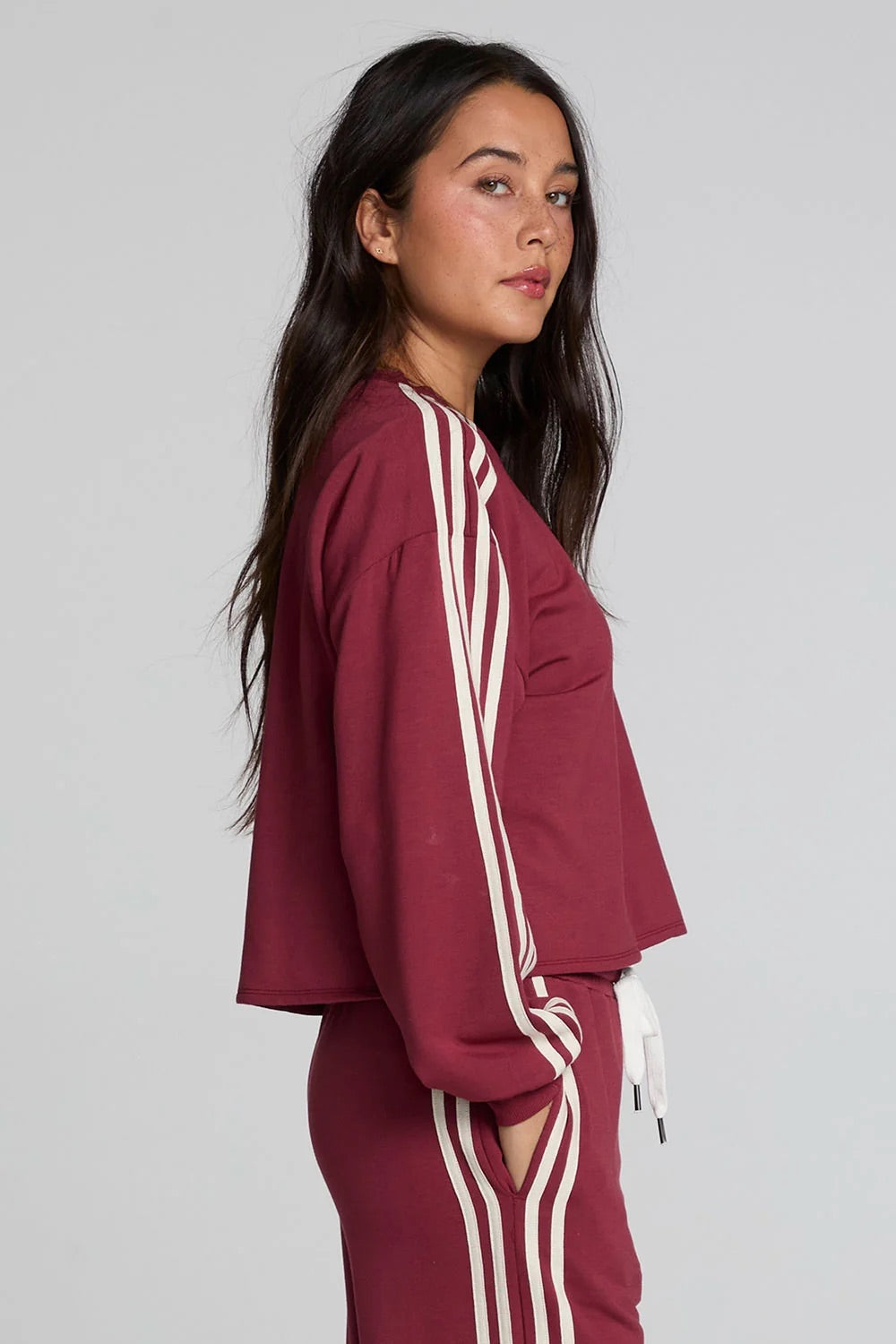 Chaser Kloud Sweatshirt in Burnt Red — Profile view