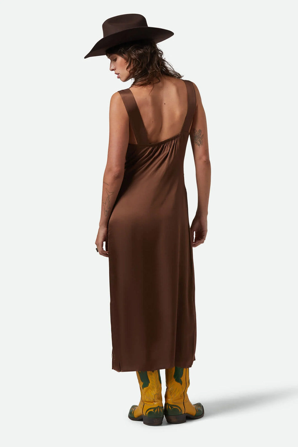 Brixton - The Ridge Slip Dress - Pinecone Brown - Back