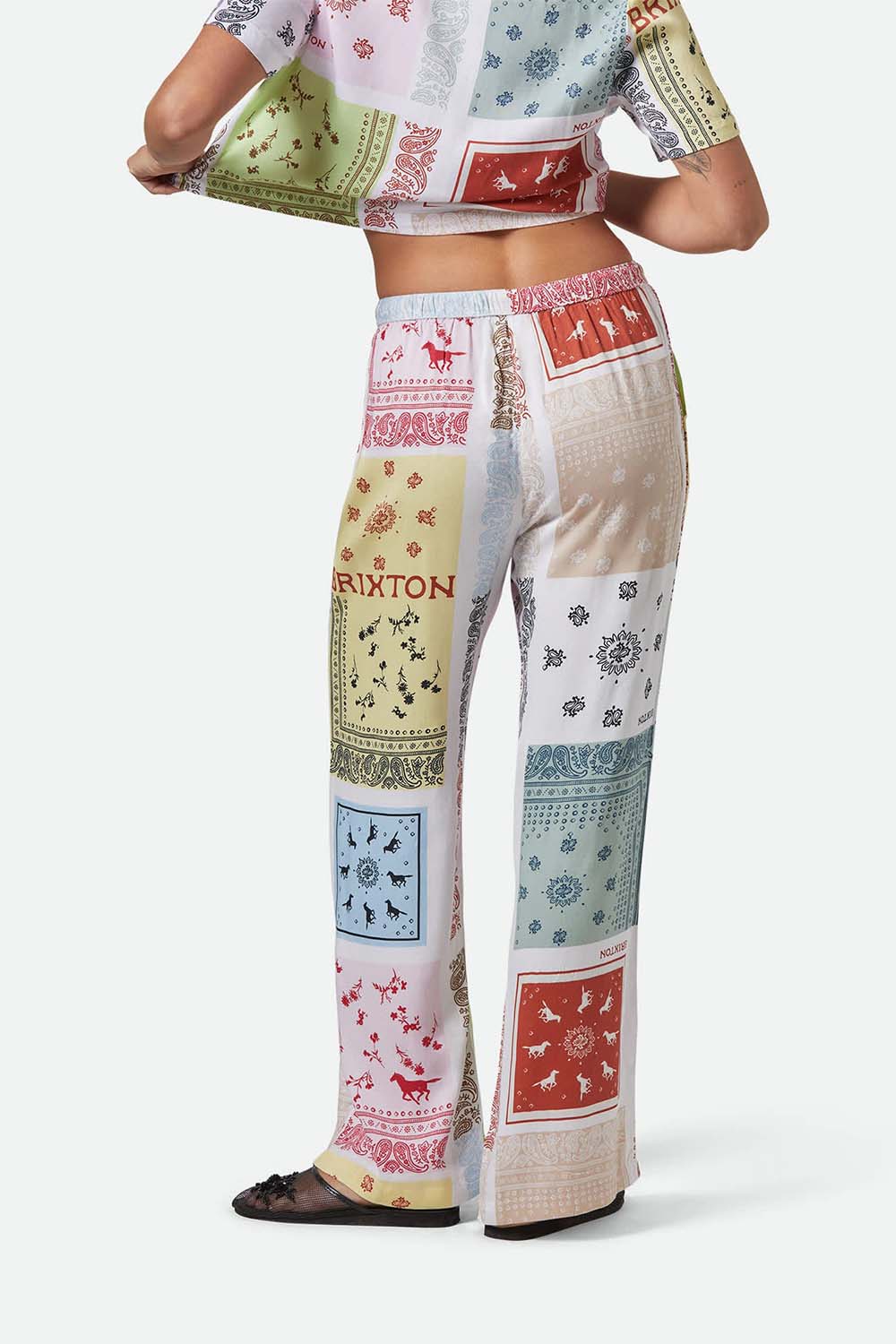 Brixton - Silky Hudson Lounge Pant - Multi  Color Bandana - Back