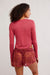 Free People Early Sunsets Lace Short in Garnet Rose — Back view
