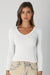 Niki Biki - Deep V Neck LS Top - White