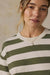 Faherty Hemp Blend Vintage Tee in Olive Stripe — Detail view