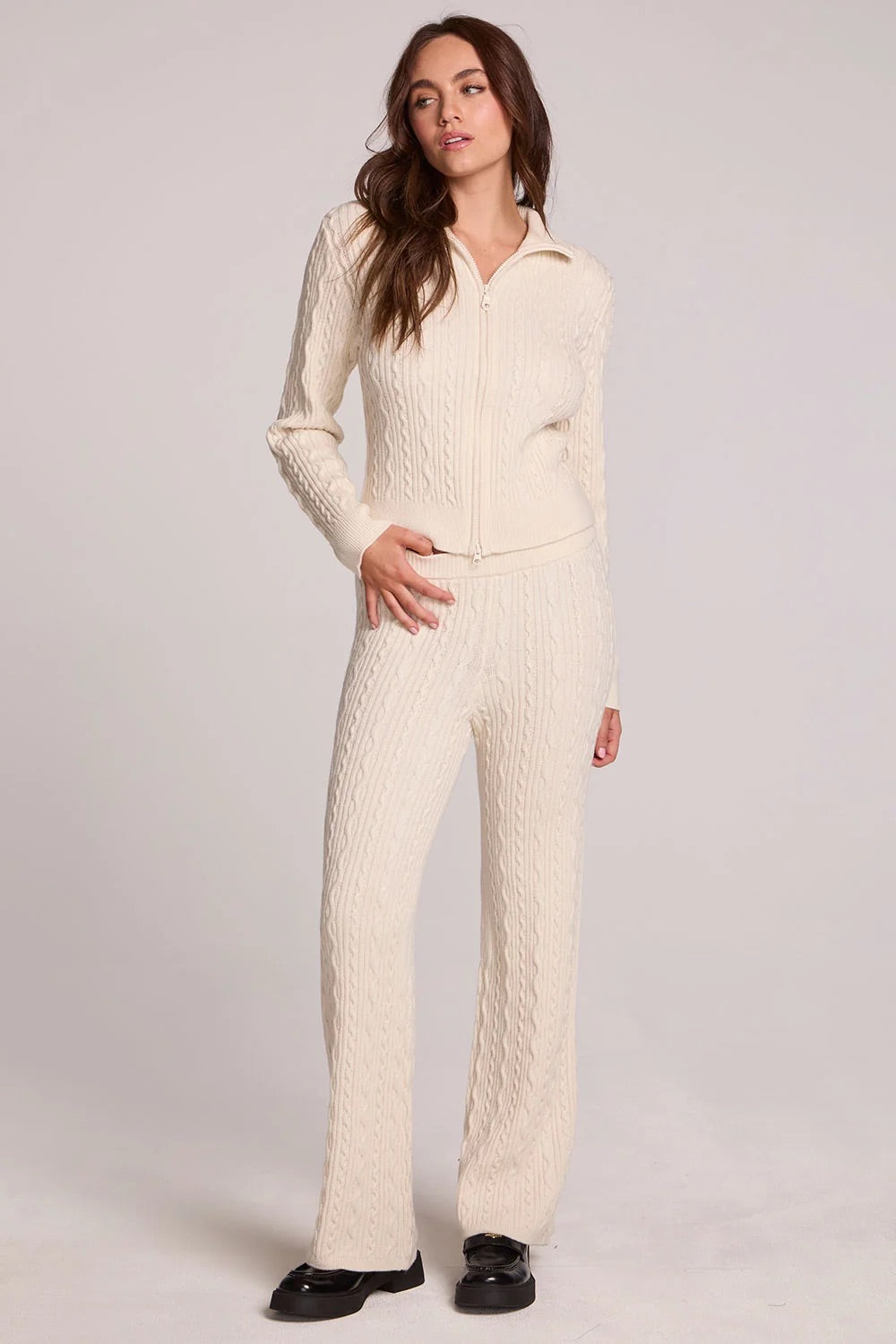 Chaser Beatrix Sweater in Antique White — Full-body view