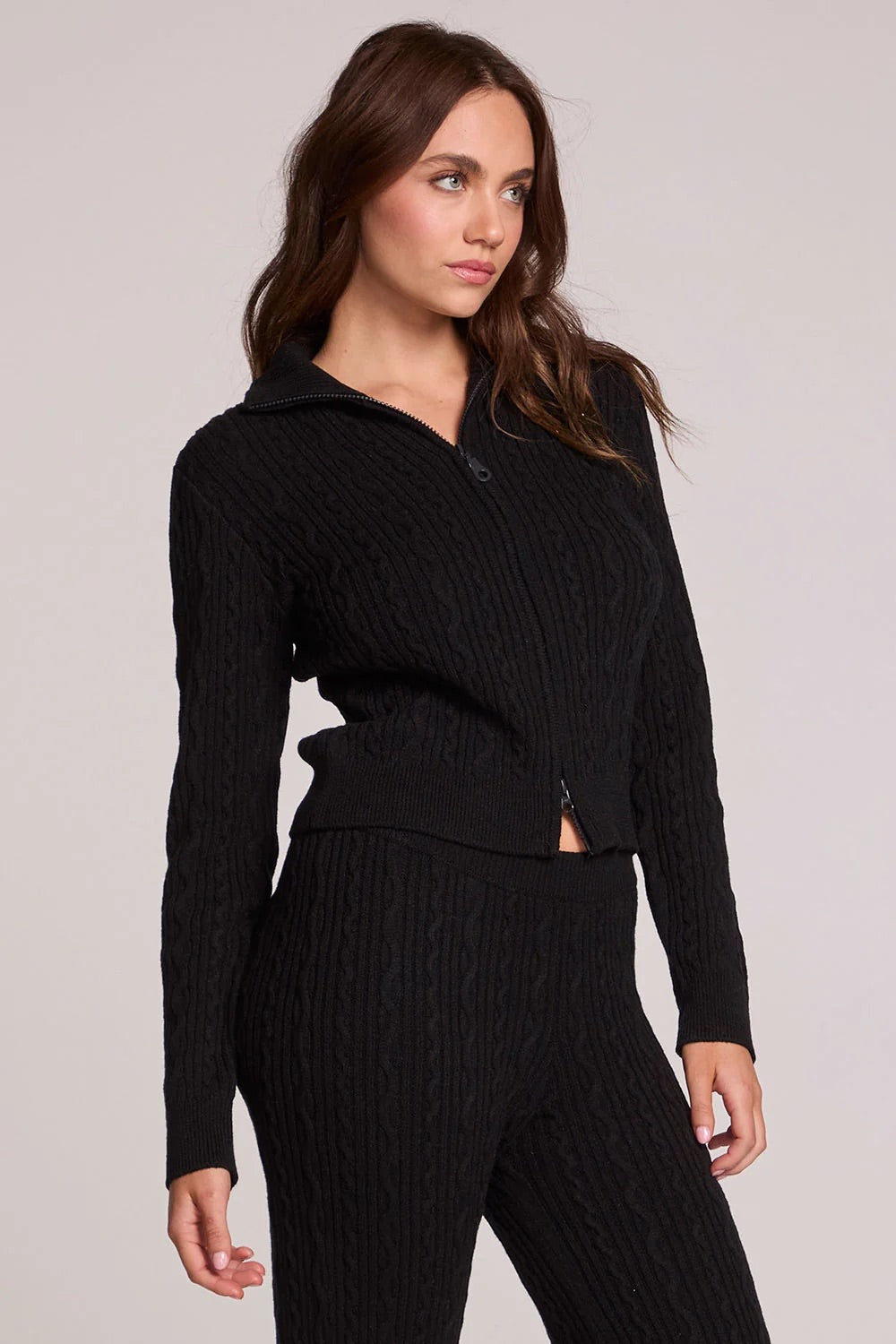 Chaser Beatrix Sweater in Black — Quarter view