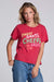 Chaser Cheers Tee in Cherry Bomb — Quarter view