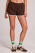 Eyla Shorts in Wood Brown — Front view