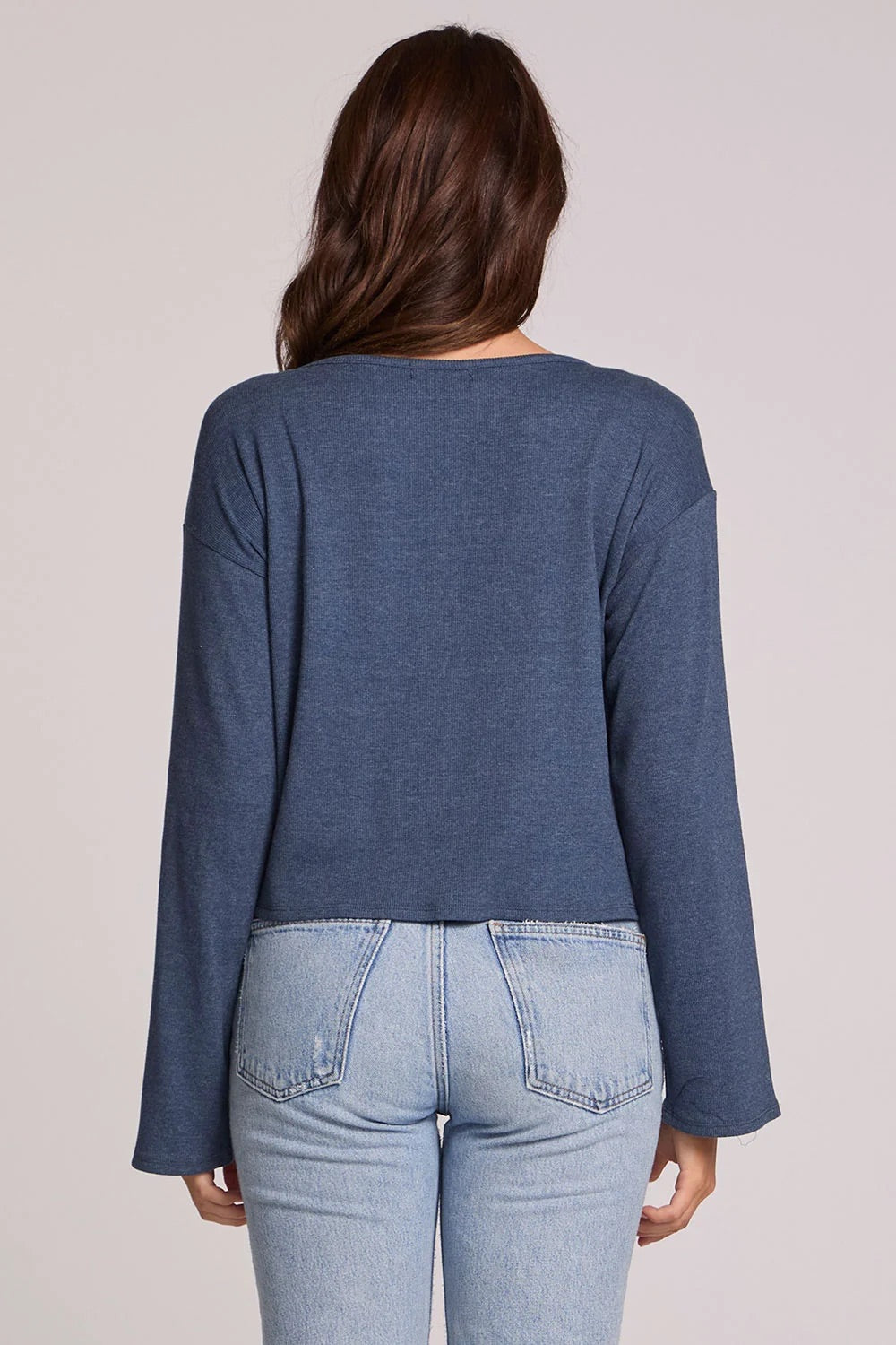 Lunnah Top in Dark Denim — Back view