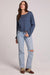 Lunnah Top in Dark Denim — Full-body view