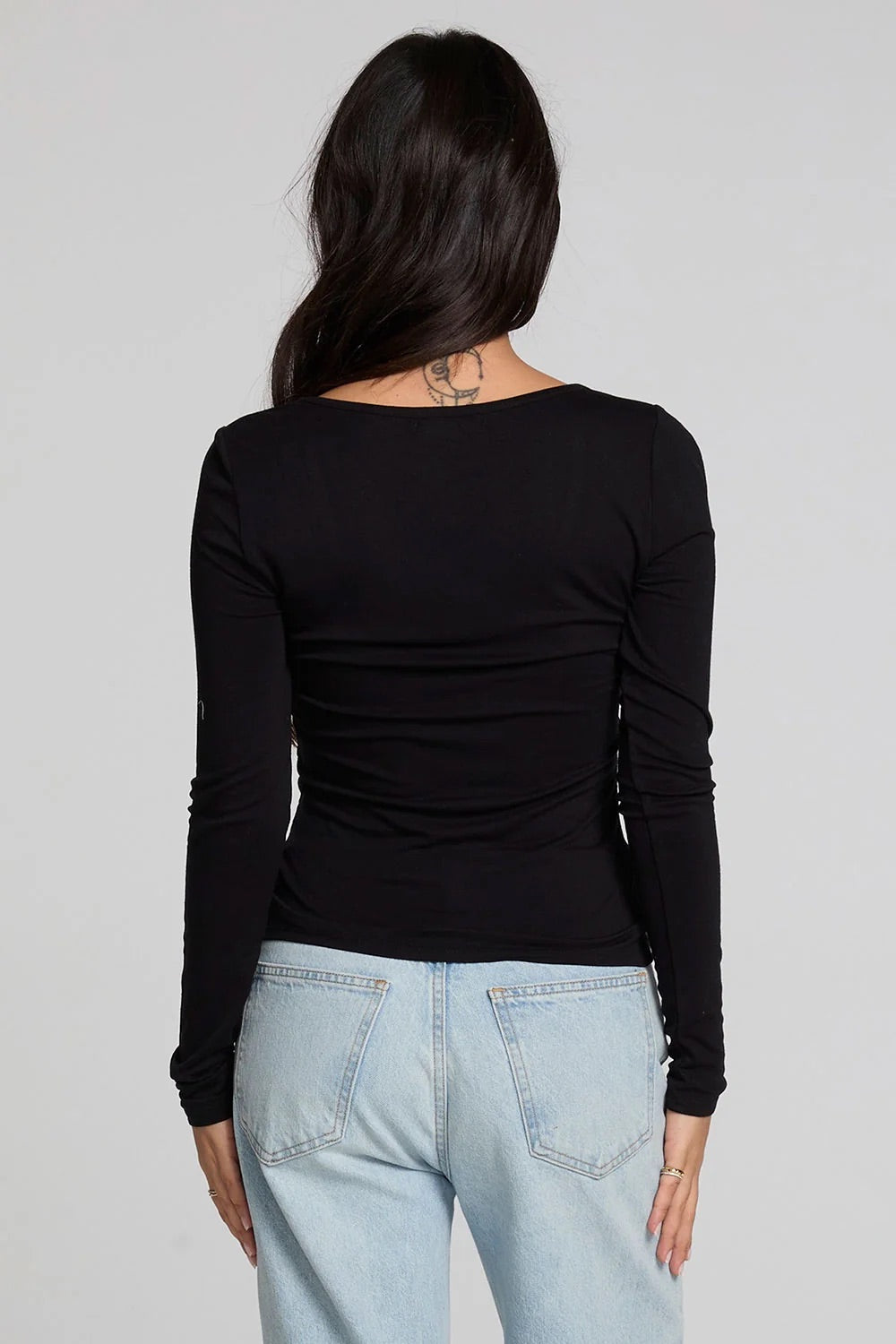 Silva Fullsleeve Top in Black — Back view