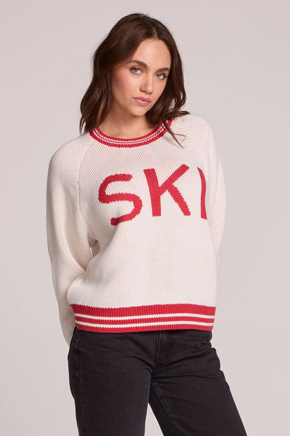 Chaser Ski in White — Quarter view