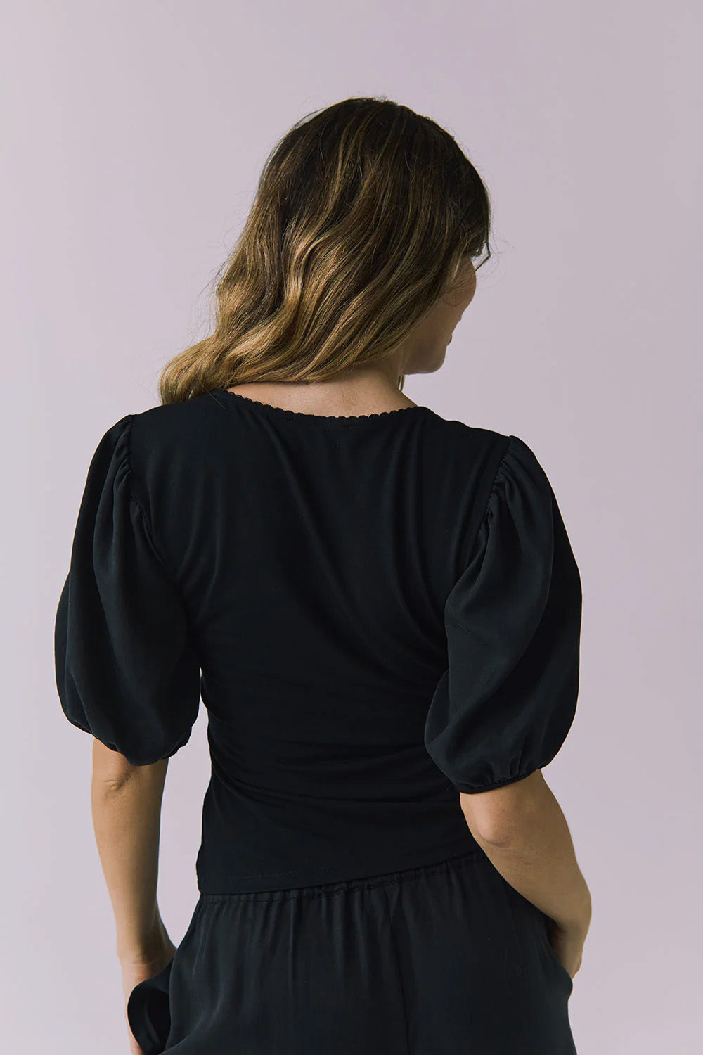 chaser abbie blouse true black back