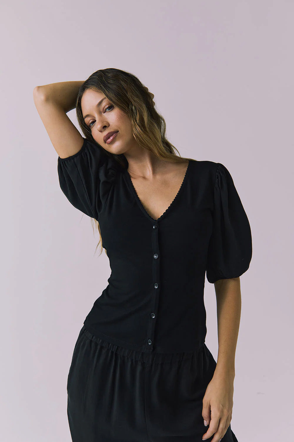 chaser abbie blouse true black profile