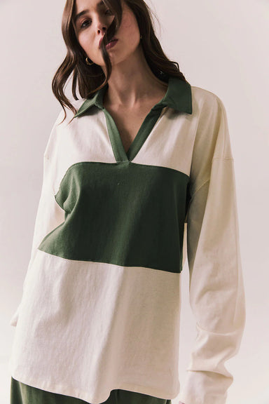 Chaser Brand - Chico Long Sleeve - White/Green - Profile