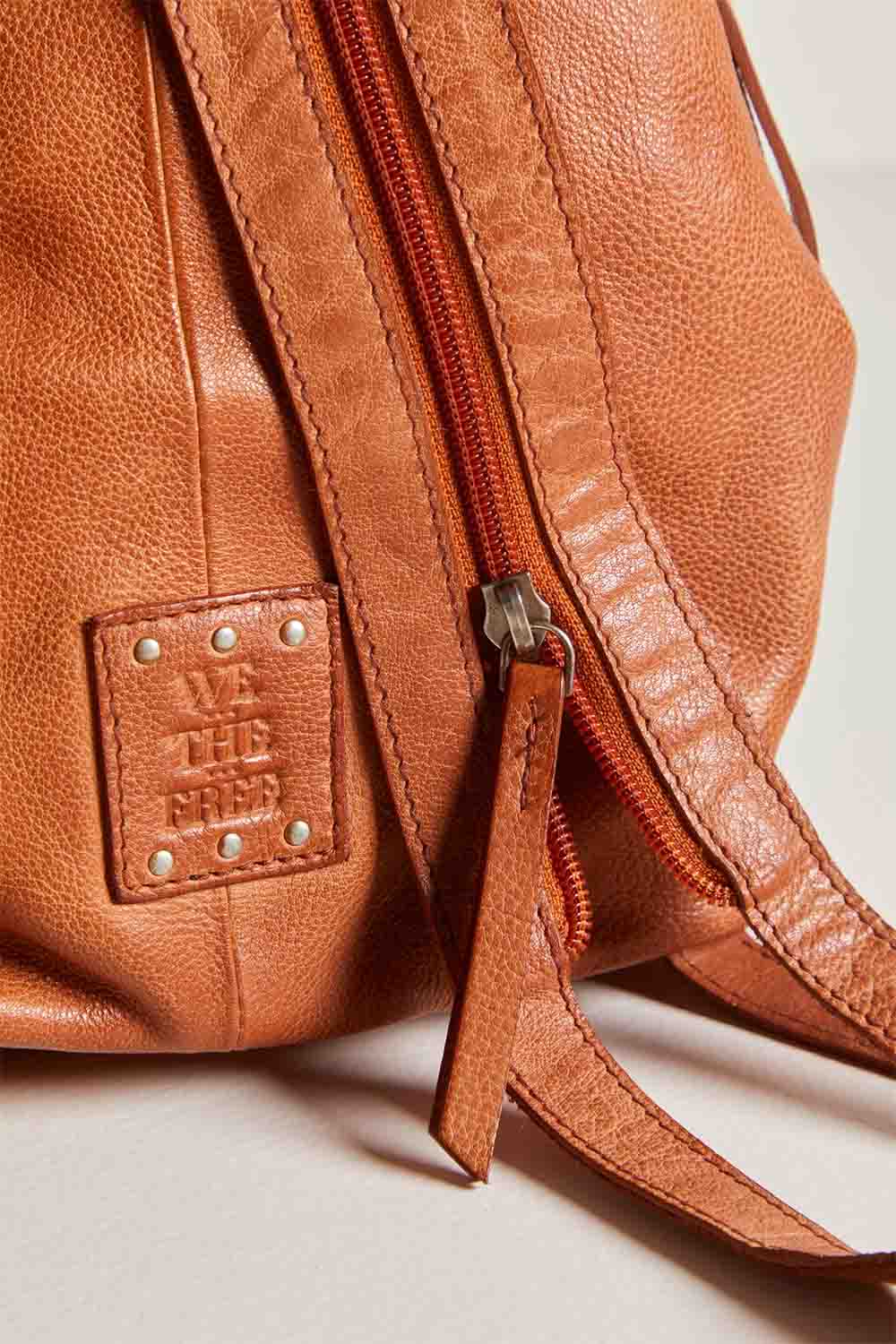 Free People - WTF Soho Convertible Sling - Distressed Brown - Zipper Detail