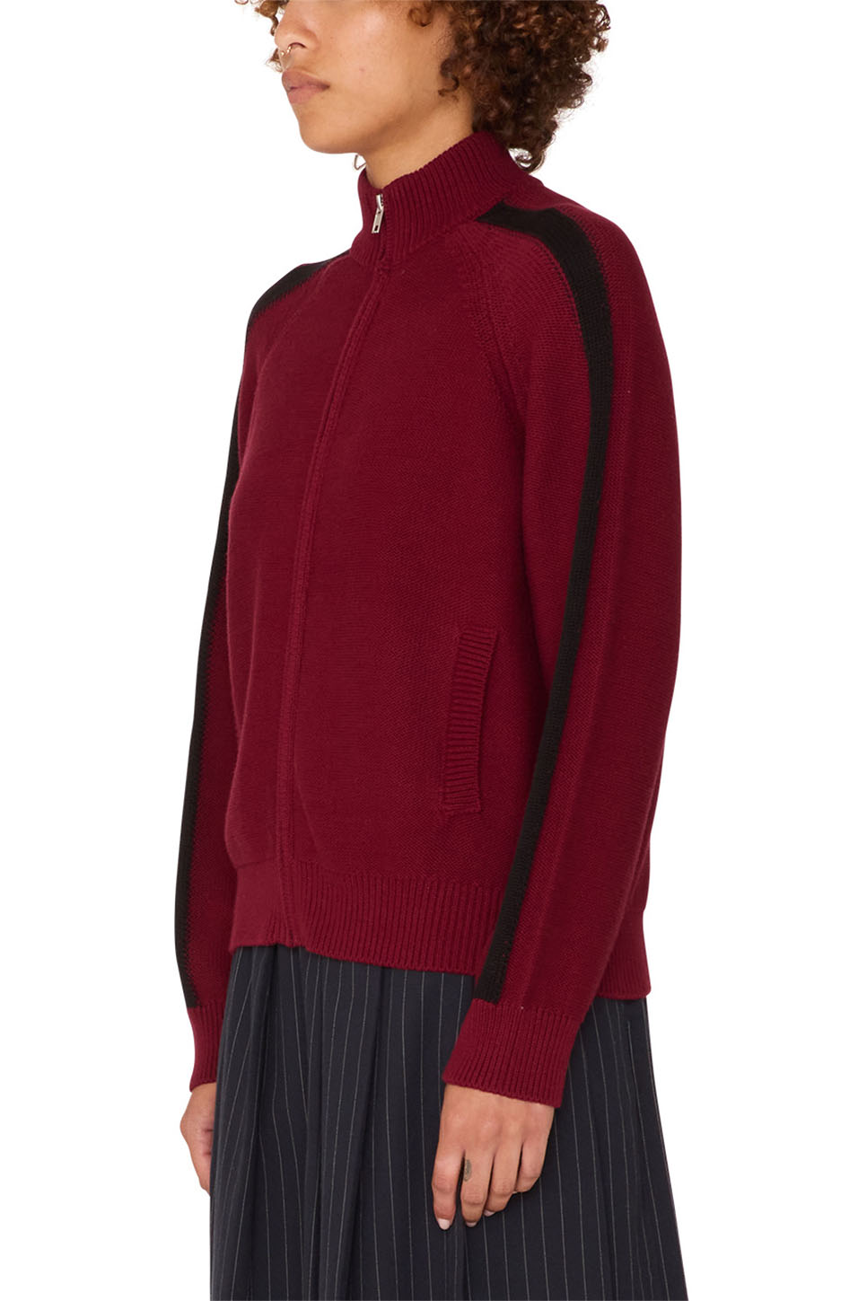 Obey - Frankie Track Sweater - Wine - Side