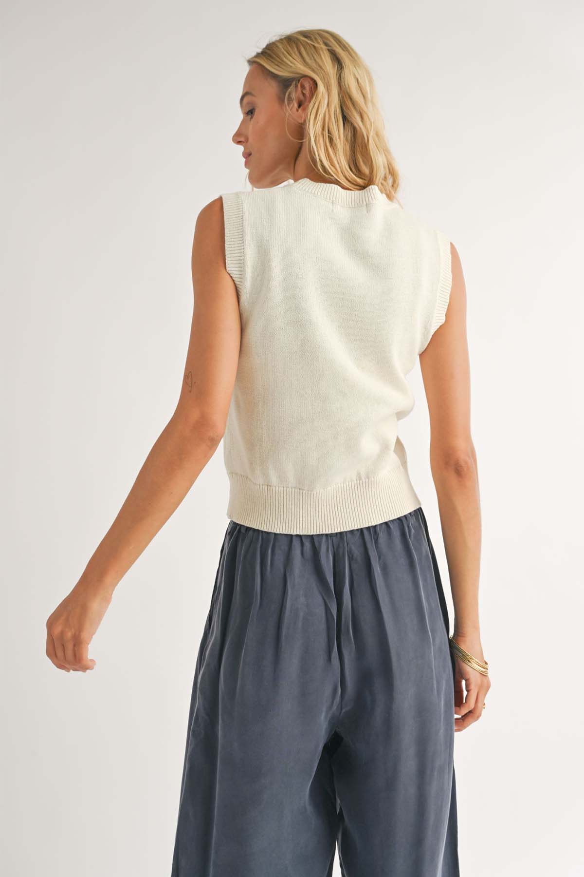 Sadie & Sage - American Dream Flag Sweater - Ivory - Back