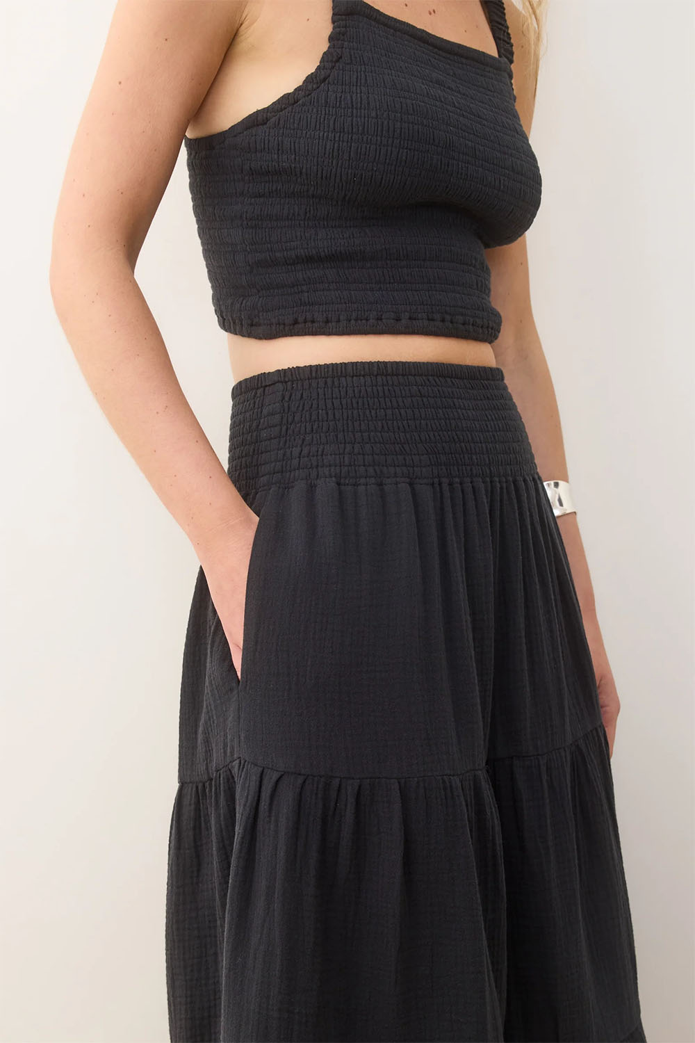 Marine Layer - Corinne Maxi Skirt - Jet Black - Detail