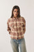 Brixton - Bowery Crop Overshirt - Soft Tan Window Plaid - Front