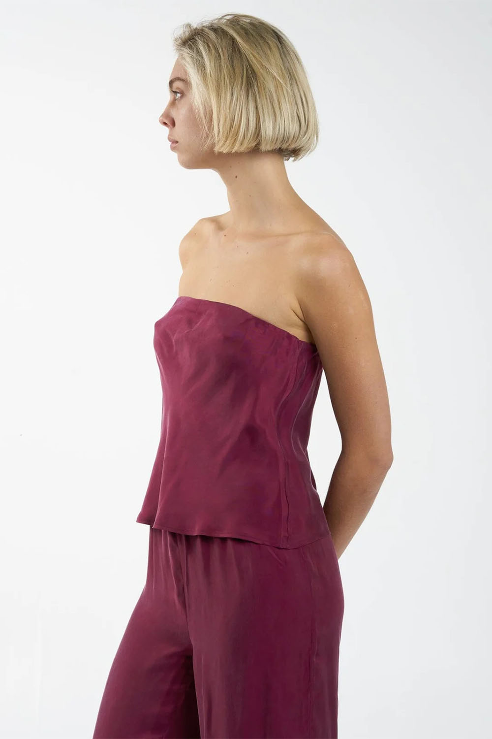 Thrills - Gimlet Tube Top - Wine - Side