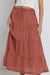 Rhythm - Lola Check Tiered Maxi Skirt - Red - Front