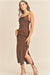 Reset by Jane - Silk Slip Dress - Brown - Side