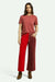 Margo Cropped 5 Pkt Pant - Cowhide/Mars Red Cord - Front