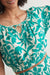 Marine Layer - Tiana Crop Blouse - Spruce Flora - Detail