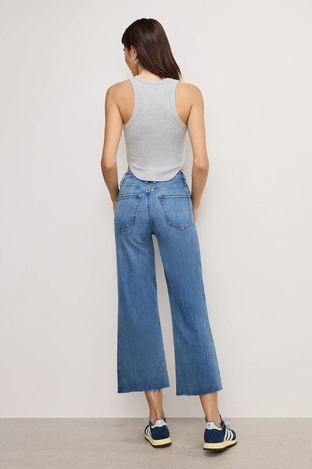 GOOD WAIST CROP PALAZZO JEANS - INDIGO