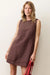 marine layer cora linen mini dress chocolate front