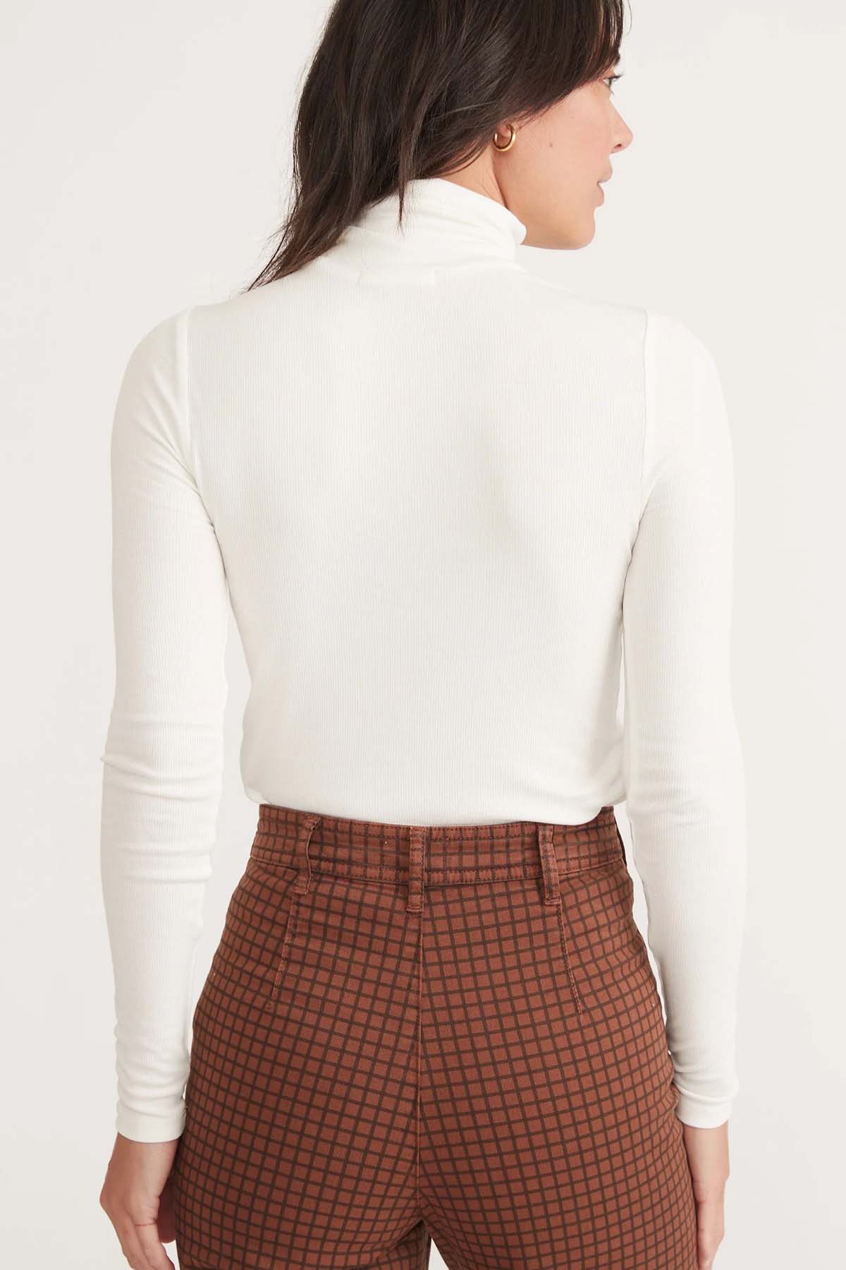 Marine Layer - Lexi Rib Turtleneck - Antique White - Back