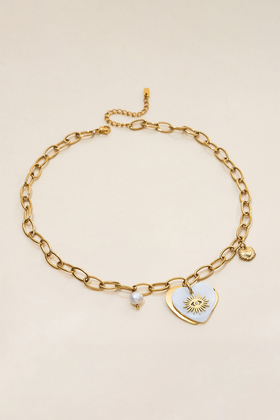 Pearl of the West - EYE IN LOVE NECKLACE 18K GP SS 