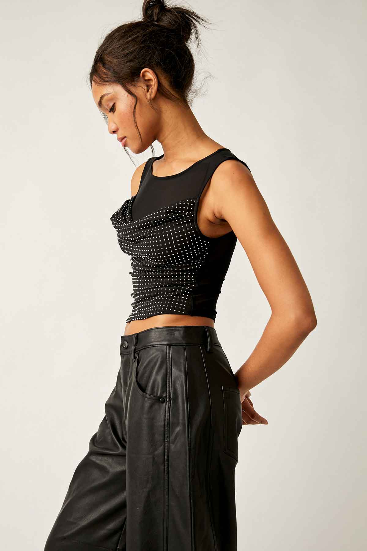 Free People - Mirrorball Top - Black - Side