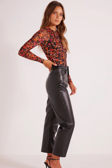 Mink Pink - Lani PU Pants - Black - Side