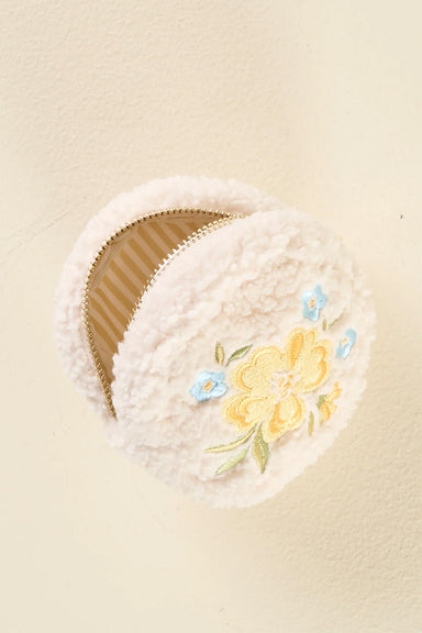 darling-effect-teddy-circle-pouch-dainty-floral-yellow-open